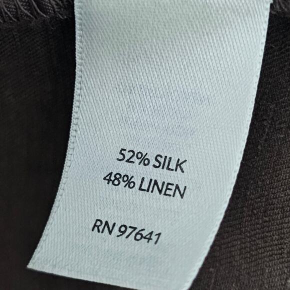 J. Jill Wide Leg Pants Women's Size 14 Silk/Linen Pockets Professional Neutral - Picture 6 of 8